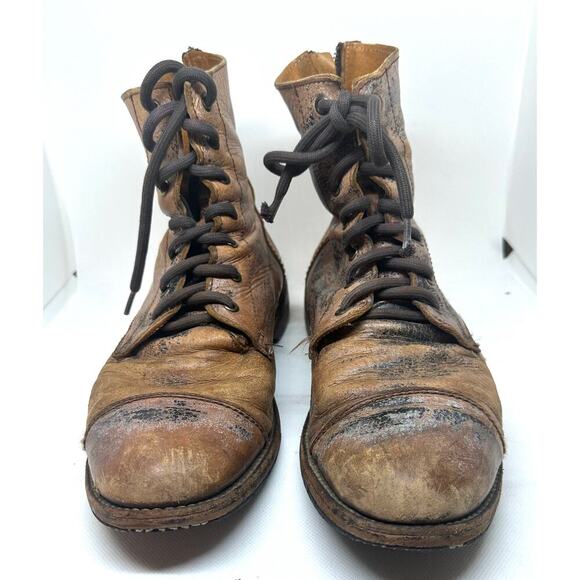 BED STU Protege Heavily Distressed Boots Rustic Tan Leather - Men’s Sz 10 - Picture 2 of 13